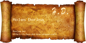 Holes Dorina névjegykártya